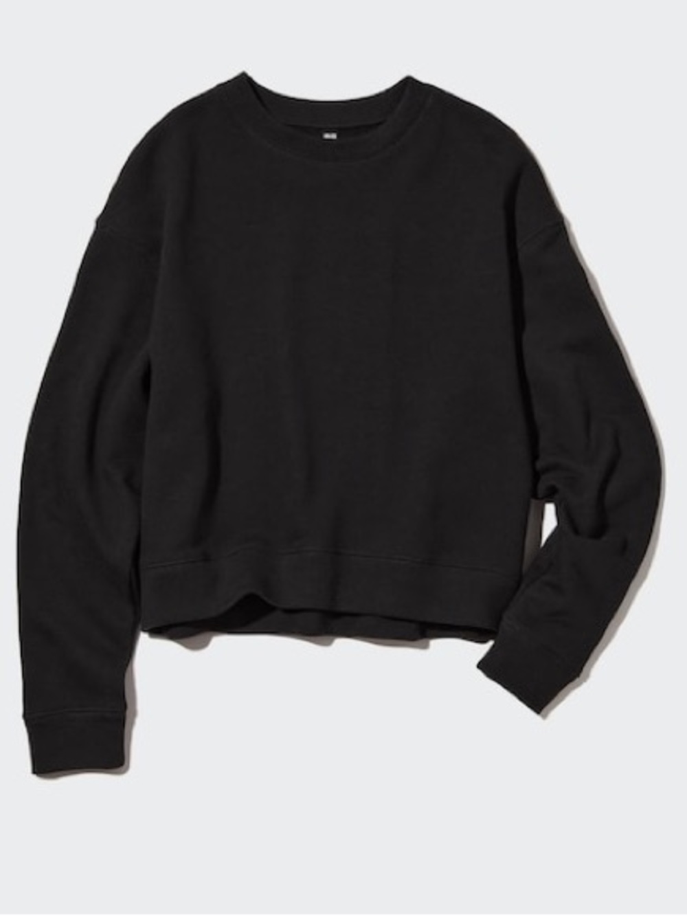 Uniqlo Black Crew Neck Sweatshirt Long Sleeve Puffy Soft Sweat Small